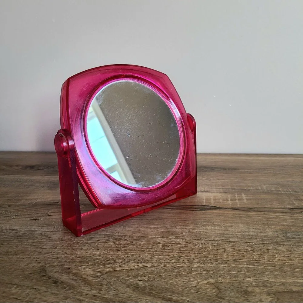 Vintage Lucite dual sided table or wall mirror. - Picture 2 of 6